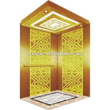 Luxuriöse Goldmaschine Roomless (MRL) Passenger Elevator